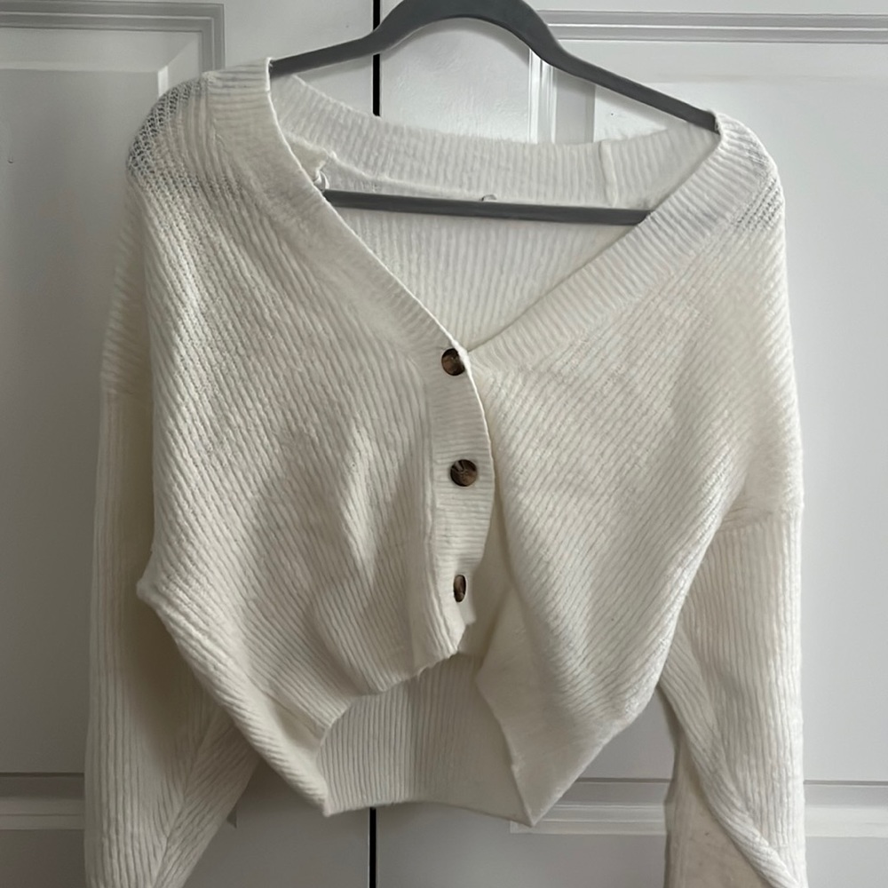 Garage button-up cream sweater